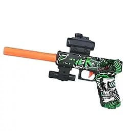 Пістолет 101 WC-02 з прицілом і глушником, механічний, стріляє орбізами, зелений колір