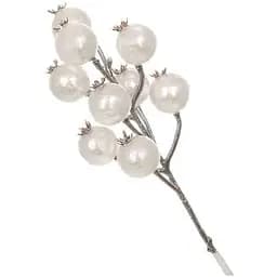Искусственная ветка 32 см Декоративные материалы для декора и флористики с перламутром Белый