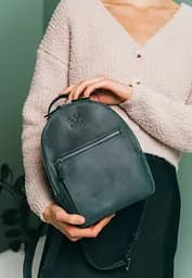 Кожаный рюкзак Groove S зеленый винтажный