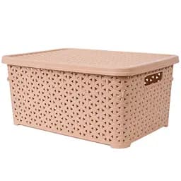 Уцінка. Кошик Diomedea з кришкою 34.5x24.5x15.5 см 10 л бежевий (К13-406)  