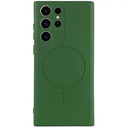 Чохол Silicone Cover Lakshmi Full Camera (AA) with MagFit для Samsung Galaxy S23 Ultra Зелений / Dark green