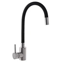 Смеситель для кухни Mixxus SUS 011 с силиконовым изливом black SS2798 Нержавеющая сталь