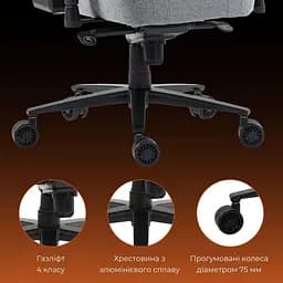 Ігрове крісло GamePro GC775G Fabric Gray (GC775G) - мініатюра 15