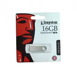 Флеш-накопичувач USB Kingston DTSE9 16GB, USB 2.0, сірий, металевий корпус - мініатюра 2