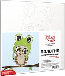 Полотно на картоні з контуром Rosa Start Совеня 20х20 бавовна акрил - мініатюра 2