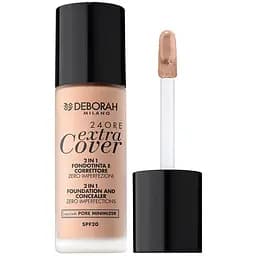 Тональная основа Deborah 24Ore Extra Cover Foundation SPF 20, тон 01, 30 мл