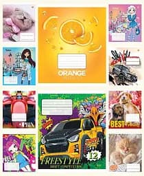 Зошити учнівські 12 аркушів лінія Люкс 12131 Мікс 6, 25 шт. в упаковці