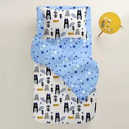 Простирадло Cosas на резинці в дитяче ліжечко 60х120 color stars, синій (StarsColorBlue_120) - мініатюра 2
