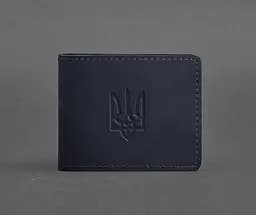 Кожаная обложка для удостоверения с гербом, синий Crazy Horse