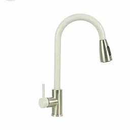 Смеситель для кухни с выдвижным изливом Platinum KT 8203 (8614) белый в точку комби Белый