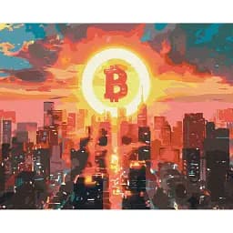 Картина по номерам Brushme Город биткоина 40x50 см