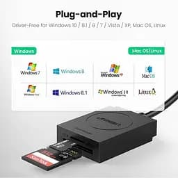 Кард-рідер Ugreen USB 3.0 2 в 1 TF/SD CR127 (20250) - мініатюра 5