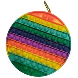 Сенсорна іграшка Pop it антистрес 20 см квадрат великий XXL круг райдужний різнокольоровий