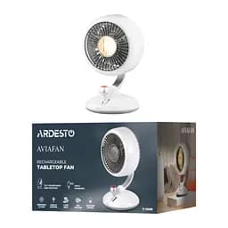 ARDESTO Вентилятор FT-F3600BL настільний, 12см, акумулятор, підсвічування, USB-A Type-C, білий - мініатюра 8