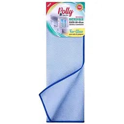 Ганчірка з мікрофібри Polly For Glass для скла 40х40 см блакитна