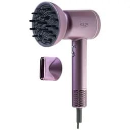Фен з іонізацією Adler AD 2270, 1600 Вт концентратор дифузор 3 режими обдування 3 температурні режими 1 шт. фіолетовий (33705-IS)