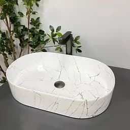 Умивальник VBI Verona 60 gold marmo glossy накладний VBI-011324, Золотий