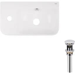 Умивальник Qtap Tern підвісний прямокутний ліва 450x260x155 мм White + донний клапан PU02O, Білий