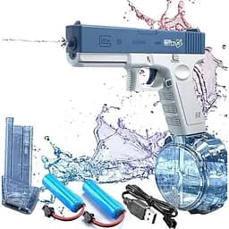 Электрический водяной пистолет высокого давления для детей и взрослых Glock Water Gun синий