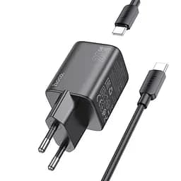 МЗП Hoco N40 Mighty PD20W (1USB-C) + кабель Type-C to Type-C Black - мініатюра 2