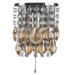 Бра Brille BCL-423W/1 настінне накладне кришталеве з вимикачем E14