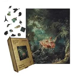 Деревянный фигурный пазл Качели, А3, Картонная коробка 200 элементов