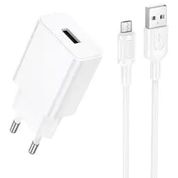 СЗУ Borofone BA110A Lemi 7.5W (1USB-A) + кабель USB to MicroUSB White