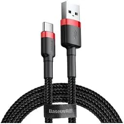 Кабель Baseus cafule Cable USB для Type-C 1m Red Black(CATKLF-B91)