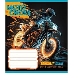 Зошит учнівський "Мотокрос" Leader 012-520071L-1 в лінію, 12 аркушів