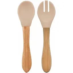 Ложка та виделка MinikOiOi Dig In Bubble Beige, силіконові (101060060)