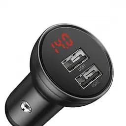 АЗП Baseus Digital Display Dual USB 4.8A Car Charger 24W Grey ( М'ята упаковка ) - мініатюра 2