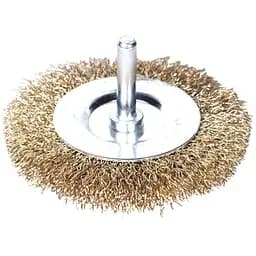 Щітка дротяна дископодібна Sigma Ø75мм хвостовик Ø6мм (латунірованна) (9013071)
