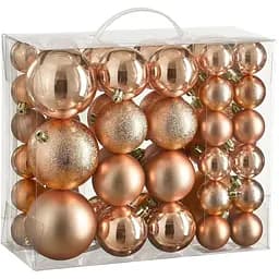 Елочные шары House of Seasons пластиковые 4/6/8 см 46 шт. персиковые (8720967923557)