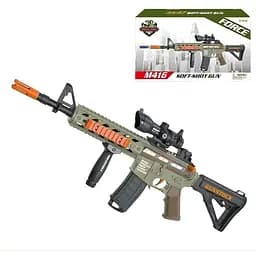 Игрушечный автомат 35190 с эффектами: реалистичный звук, яркая подсветка и мягкие патроны для увлекательных игр и настоящих п