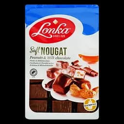 Цукерки Lonka Soft Нуга в молочному шоколаді з арахісом 220 г (921331)