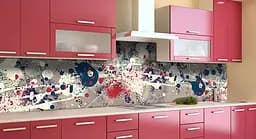 Кухонний фартух Бризки фарби Плями ПВХ 60х200 см самоклеючий Абстракція Сірий Happy Pocket Z184345 - мініатюра 3