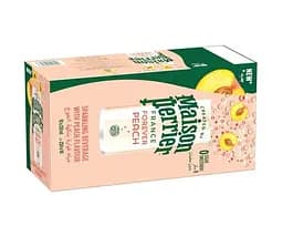 Maison Perrier Forever Peach, Упаковка 10 шт. х 0,25 л, Вода мінеральна газована з смаком Персика Мейсон Пер'є, без цукру, ж/б - мініатюра 2
