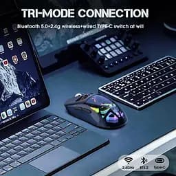 Комп'ютерна мишка Onikuma ігрова бездротова з RGB підсвічуванням акумулятором та 3 режимами підключення - мініатюра 6