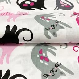 Дитяча постільна білизна в ліжечко CATS CS14, рожевий (CatsColorWhite_LineGrey_140) - мініатюра 8