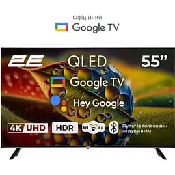 2E Телевизор 55" QLED 4K 60Hz Smart Google TV Black