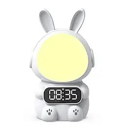 Дитячий годинник із будильником Кролик Rabbit clock with LIGHT WHITE - мініатюра 4