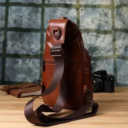 Зручна чоловіча сумка через плече з натуральної шкіри Vintage 23049 руда - мініатюра 10