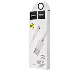 Кабель Hoco X5 Bamboo Micro charging Cable Білий - мініатюра 2
