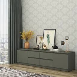 Тумба під телевізор MebelStar Нео 4Ш2Д 200x43x53 см Антрацит (MBS-1265)