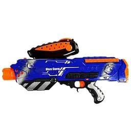 Автомат ZC 7124, 20 мягких патронов, автоматическая стрельба, синий цвет, на батарейках