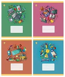 Зошити учнівські 12 аркушів коса лінія "ПЕРШОКЛАСНИК" №1 (внутрішній блок підвищеної щільності 70гр/м2, обкладинка 200гр/м2), 25 шт. в упаковці