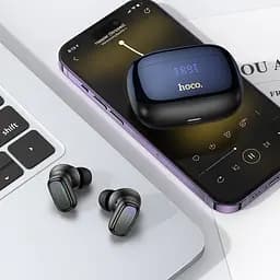 Бездротові навушники Hoco EQ20 Rhyme true wireless ANC+ENC noise reduction BT headset, BT5.4, 40mAh, 400mAh, 6-7h, black - мініатюра 5