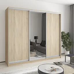 Шкаф-купе трехдверный MebelStar Комбо AL 2ДСП/Зеркало 240x60x210 см Дуб сонома (MBS-3356)