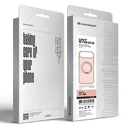 Противоударный чехол-панель для Apple iPhone 17 Air, Unit Stand2, розовый, силикон + поликарбонат, защита всего корпуса, с подставкой, поддержка магнитных держателей и беспроводной зарядки (MagSafe), ArmorStandart (ARM86342) - мініатюра 6