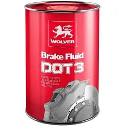 Тормозная жидкость Wolver DOT-3, 1 л
